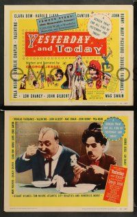 9r511 YESTERDAY & TODAY 8 LCs '53 classic old-time silent stars including Chaplin & Harold Lloyd!