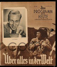 9s114 ABOVE ALL IN THE WORLD German program + Ross postcard '41 World War II conditoinal movie!