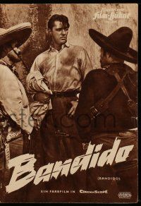 9s581 BANDIDO German program '57 different images of Robert Mitchum & sexy Ursula Thiess in Mexico!