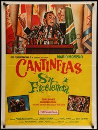 9t043 YOUR EXCELLENCY Argentinean 22x29 '67 Su excelencia, great art of politician Cantinflas!