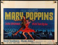 9t538 MARY POPPINS Belgian '64 Julie Andrews & Dick Van Dyke in Walt Disney's musical classic!