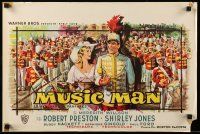 9t545 MUSIC MAN Belgian '62 Robert Preston, Shirley Jones, classic musical, different art!