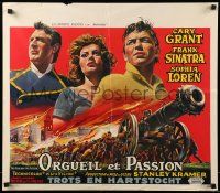 9t554 PRIDE & THE PASSION Belgian '60 different art of Cary Grant, Frank Sinatra & Sophia Loren!