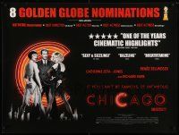 9t411 CHICAGO DS British quad '02 Renee Zellweger & Catherine Zeta-Jones, Richard Gere!