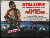 9t422 FIRST BLOOD British quad '82 artwork of Sylvester Stallone as John Rambo by Drew Struzan!