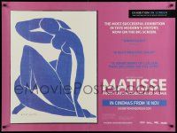 9t438 MATISSE British quad '14 cool live art exhibition documentary with art by the artist!