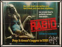 9t447 RABID British quad '78 gruesome image of girl dead in refrigerator, Cronenberg directed!