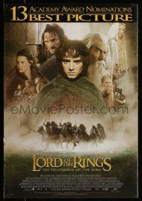 9t066 LORD OF THE RINGS: THE FELLOWSHIP OF THE RING Canadian 1sh '01 Tolkien, montage of cast!