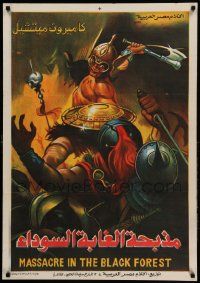 9t165 MASSACRE IN THE BLACK FOREST Egyptian poster 67 Ferdinando Baldi, cool barbarian art!