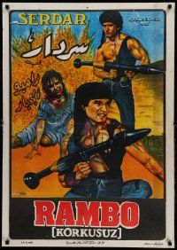9t169 RAMBO Egyptian poster '86 Serdar Kebapcilar, Filiz Tacbas, blatant rip-off!