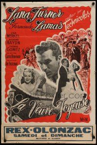 9t724 MERRY WIDOW French 24x31 '52 great images of sexy Lana Turner & Fernando Lamas!