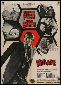 9t725 MIRAGE French 23x32 '65 cool different images of Gregory Peck & Diane Baker!