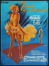9t729 SEVEN YEAR ITCH French 23x31 R70s best art of Marilyn Monroe's skirt blowing by Grinsson!