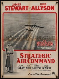 9t731 STRATEGIC AIR COMMAND French 24x32 '55 pilot James Stewart, June Allyson, cool airplane art!