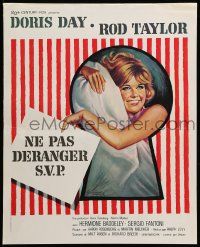 9t761 DO NOT DISTURB French 18x22 '65 great Grinsson art of pretty Doris Day in bed!