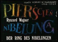 9t317 PIERSCIEN NIBELUNGA stage play Polish 26x36 '88 Richard Wagner, title art by Romuald Socha!