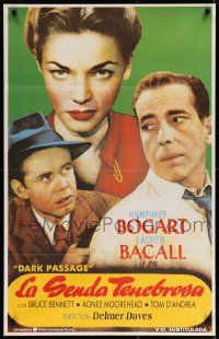 9t104 DARK PASSAGE Spanish R90s great close up art of Humphrey Bogart & sexy Lauren Bacall!