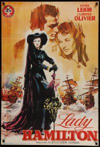 9t111 THAT HAMILTON WOMAN Spanish R65 full-length Vivien Leigh & kissed by Laurence Olivier!