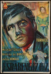 9t362 HOUSE OF SECRETS Turkish '57 artwork of Michael Craig, directed by Guy Green!