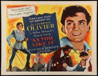 9w394 AS YOU LIKE IT reviews 1/2sh R49 Sir Laurence Olivier in Shakespeare's romantic comedy!