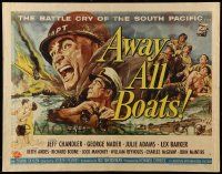 9w400 AWAY ALL BOATS style A 1/2sh '56 Chandler, Reynold Brown art, battle cry of the South Pacific