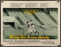 9w412 BANG THE DRUM SLOWLY int'l 1/2sh '73 Robert De Niro, New York Yankees baseball stadium!