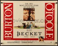 9w421 BECKET 1/2sh '64 Richard Burton in the title role, Peter O'Toole as the King!