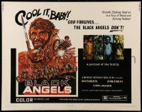 9w439 BLACK ANGELS 1/2sh '70 God forgives, but these crazed bikers don't, cool motorcycle art!