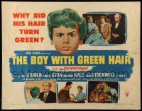 9w451 BOY WITH GREEN HAIR style B 1/2sh '48 headshot of Dean Stockwell, a kid who wants to end war!