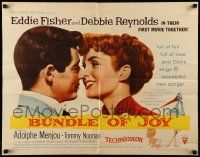 9w457 BUNDLE OF JOY style A 1/2sh '57 romantic super close up of Debbie Reynolds & Eddie Fisher!