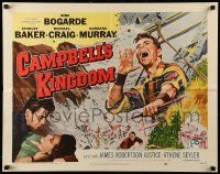 9w466 CAMPBELL'S KINGDOM 1/2sh '58 great artwork of Dirk Bogarde by busted dam!