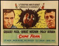 9w468 CAPE FEAR 1/2sh '62 Gregory Peck, Robert Mitchum, Polly Bergen, classic film noir!