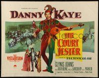 9w493 COURT JESTER 1/2sh '55 classic wacky Danny Kaye, Glynis Johns, Basil Rathbone!