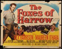 9w558 FOXES OF HARROW 1/2sh '47 art of Rex Harrison & pretty Maureen O'Hara!