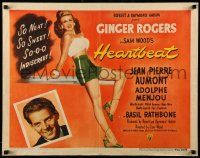 9w596 HEARTBEAT style B 1/2sh '46 full-length Ginger Rogers is so neat, so sweet, so-o-o indiscreet!
