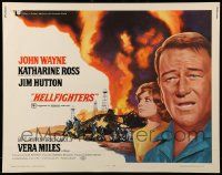 9w600 HELLFIGHTERS 1/2sh '69 John Wayne as fireman Red Adair, Katharine Ross, art of inferno!