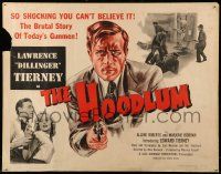 9w613 HOODLUM 1/2sh '51 film noir artwork of Lawrence Tierney with gun & the electric chair!