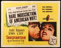 9w632 INDISCRETION OF AN AMERICAN WIFE style A 1/2sh '54 De Sica, Jennifer Jones, Montgomery Clift