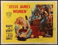 9w644 JESSE JAMES' WOMEN 1/2sh '54 classic catfight artwork, women wanted him... more than the law