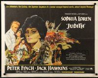 9w649 JUDITH 1/2sh '66 Daniel Mann directed, artwork of sexy Sophia Loren & Peter Finch!