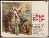 9w698 LORD OF THE RINGS 1/2sh '78 Ralph Bakshi cartoon, classic J.R.R. Tolkien novel, Jung art!