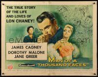 9w720 MAN OF A THOUSAND FACES style A 1/2sh '57 James Cagney as Lon Chaney Sr, sexy Dorothy Malone!