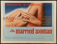 9w727 MARRIED WOMAN 1/2sh '65 Jean-Luc Godard's Une femme mariee, controversial sex triangle!