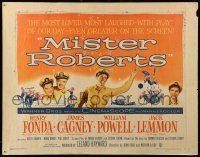 9w739 MISTER ROBERTS 1/2sh '55 Henry Fonda, James Cagney, William Powell, Jack Lemmon, John Ford
