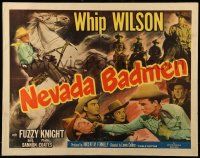 9w759 NEVADA BADMEN 1/2sh '51 Whip Wilson with Phyllis Coates, punching bad guy & on horse!