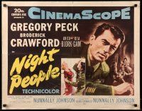 9w763 NIGHT PEOPLE 1/2sh '54 great art of military soldier Gregory Peck in uniform!