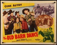 9w772 OLD BARN DANCE style A 1/2sh R43 c/u of Gene Autry w/band Helen Valkis & Smiley Burnette!