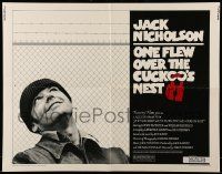 9w775 ONE FLEW OVER THE CUCKOO'S NEST 1/2sh '75 great c/u of Jack Nicholson, Milos Forman classic!