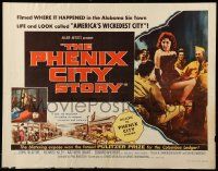 9w789 PHENIX CITY STORY style A 1/2sh '55 classic noir, it took the military to subdue their sin!