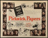 9w790 PICKWICK PAPERS 1/2sh '54 from Charles Dickens's novel, cool artwork!